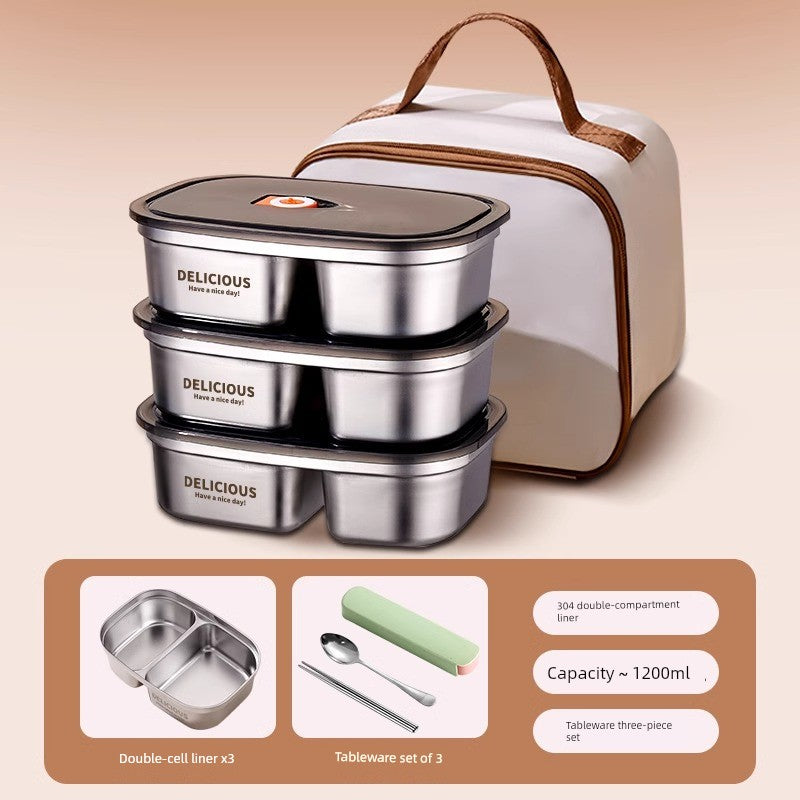 On The Go Microwave Oven Bento Lunch Box Stainless Steel