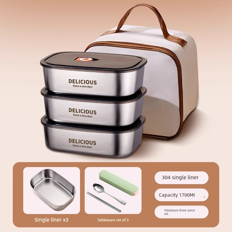 On The Go Microwave Oven Bento Lunch Box Stainless Steel