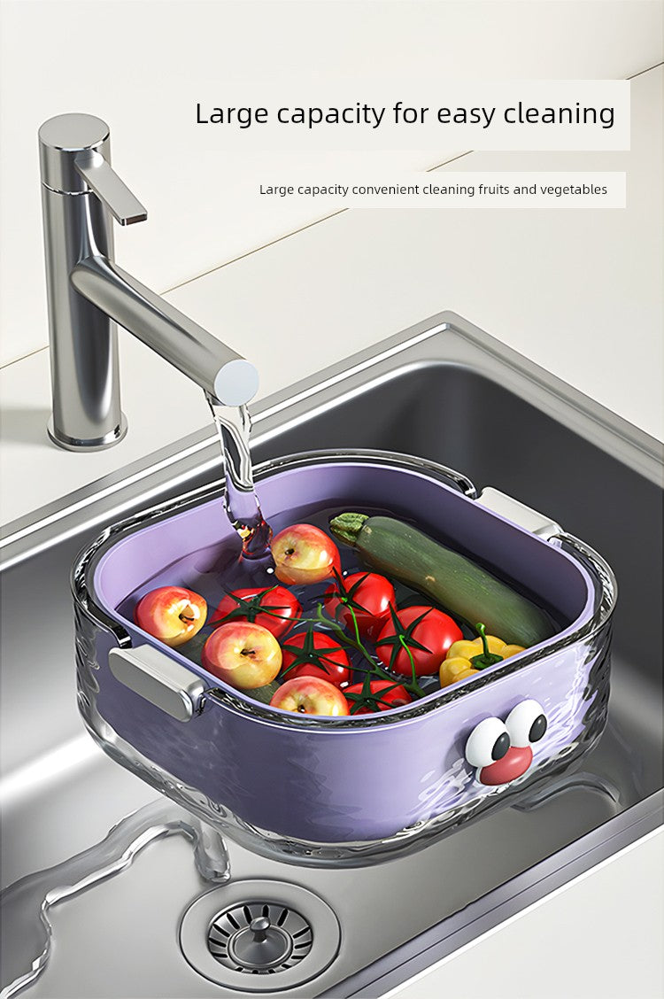 Double-Layered Six-Pieces Kitchen Plastic Washing Basin