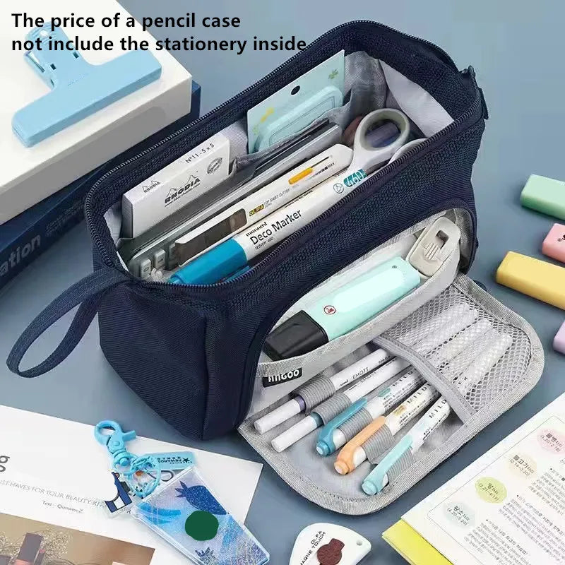 Large Capacity Pencil Case Cute Student Pencil Cases Big Pen Bag Case Storage Box Boy Girl Kid Office School Stationery Supplies