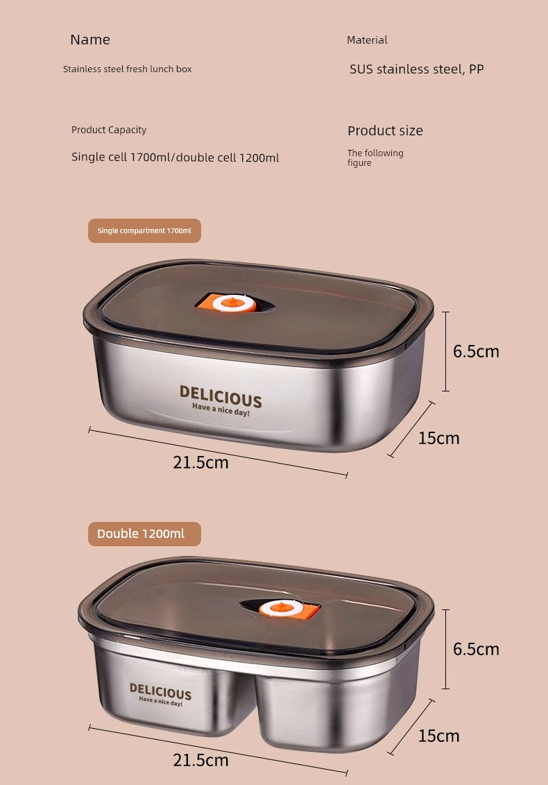 On The Go Microwave Oven Bento Lunch Box Stainless Steel