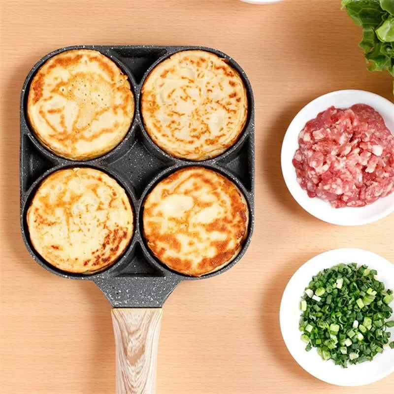 2/4-Hole Thickened Pan Frying Non-Stick Eggs Pancakes Biscuits