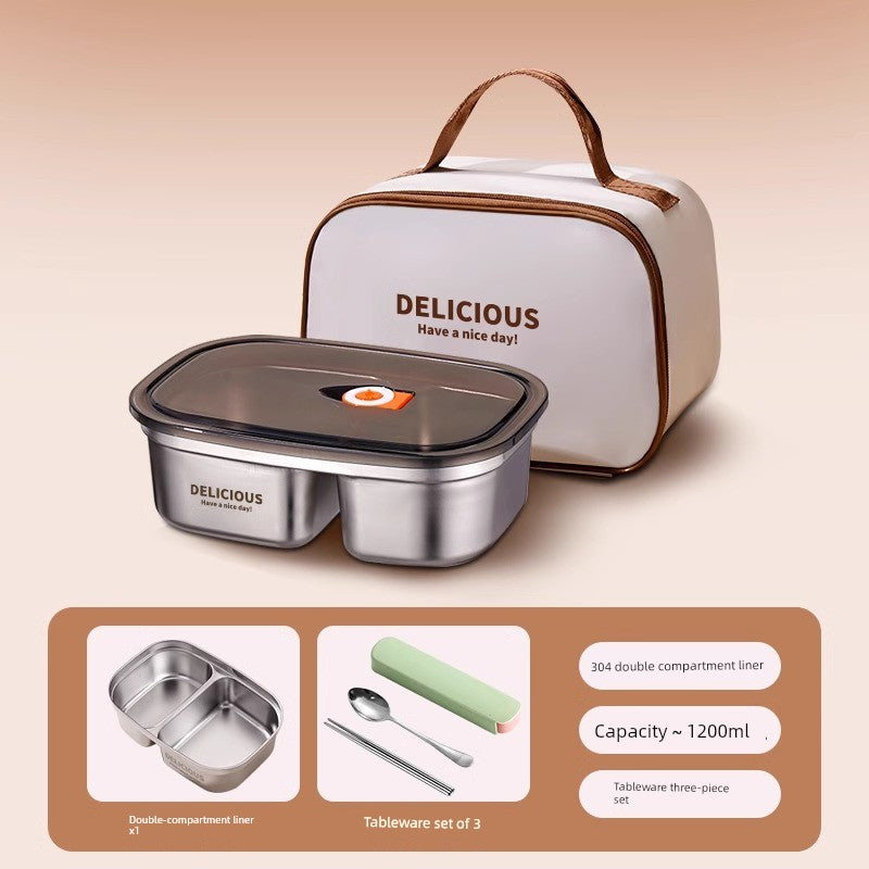 On The Go Microwave Oven Bento Lunch Box Stainless Steel