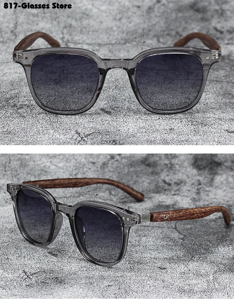 Sunglasses for Men Women's Trendy Retro Wood Grain Polarized UV Protection Eyewear Cycling Outdoor Street Photography