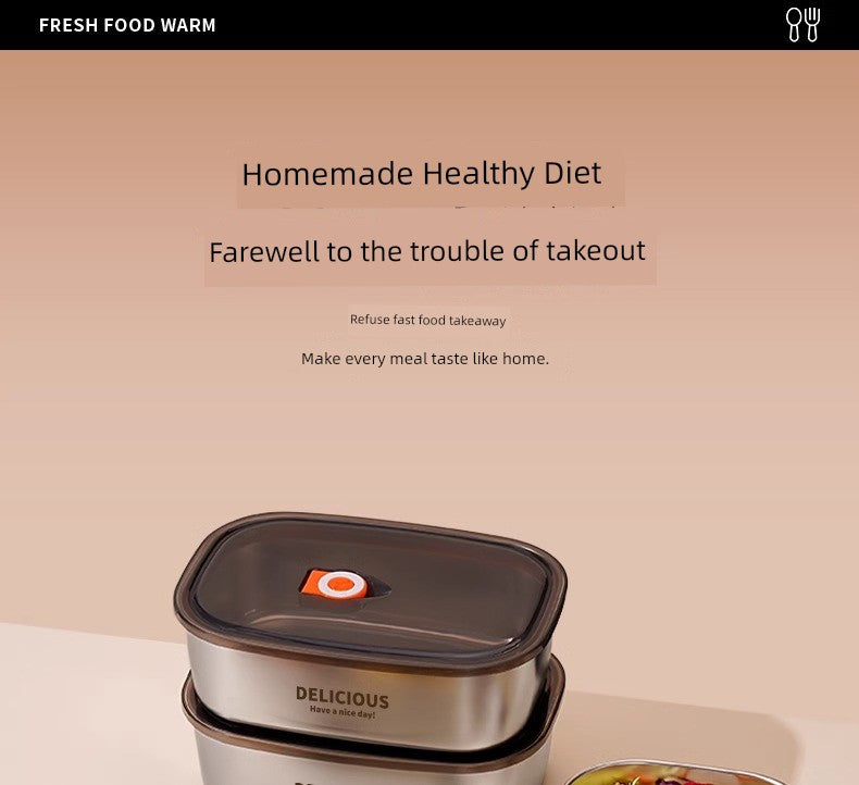 On The Go Microwave Oven Bento Lunch Box Stainless Steel