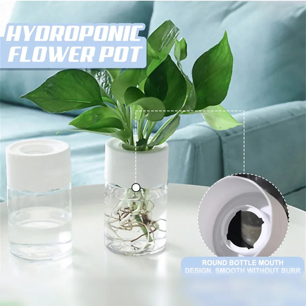 Mini Hydroponic Flower Pot Home Vase Decor Transparent Imitation Glass Soilless Plant Pots