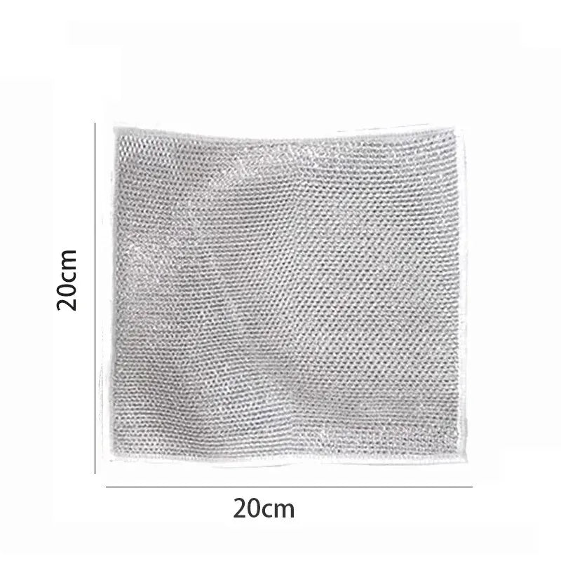 10PCS Magic Dishcloth Silver Wire Cleaning Kitchen Cloth Thickened Microfiber Towel Built-in Sponge Steel Wire