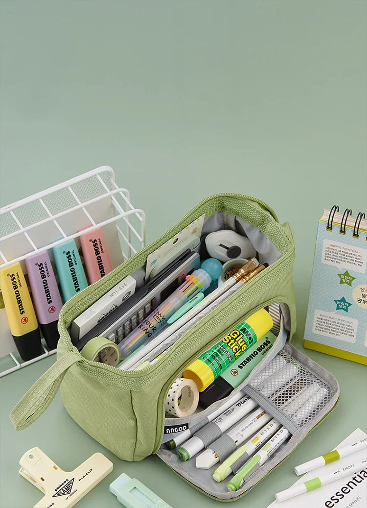 Large Capacity Pencil Case Cute Student Pencil Cases Big Pen Bag Case Storage Box Boy Girl Kid Office School Stationery Supplies