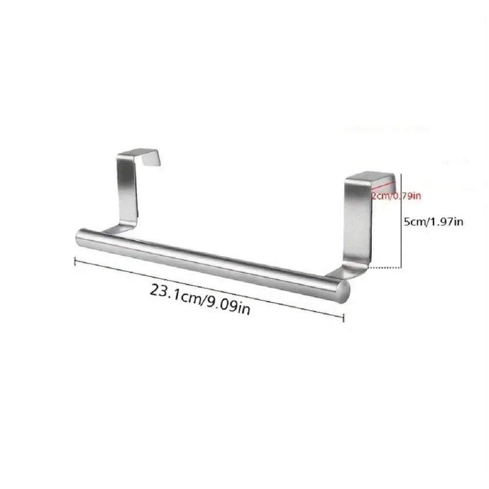 Towel Rack Over Door Bar Hanging Holder Stainless Steel Bathroom Kitchen Cabinet