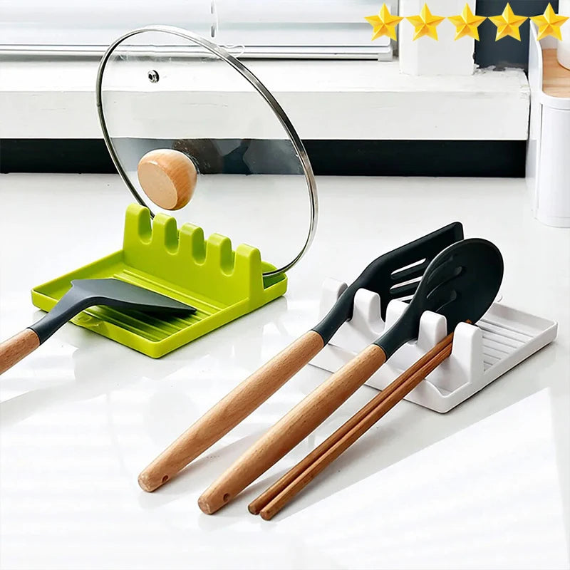 1 PC Spatula Rack Pot Lid Rack Shelves Counter Top Spoon Chopsticks Holder