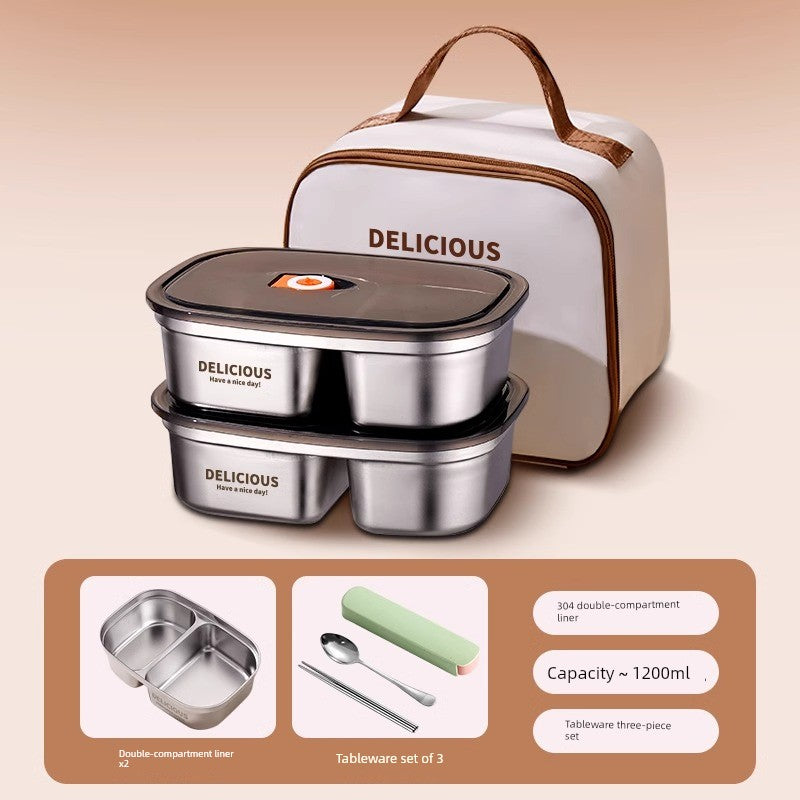 On The Go Microwave Oven Bento Lunch Box Stainless Steel