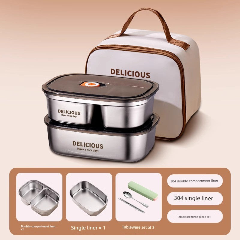 On The Go Microwave Oven Bento Lunch Box Stainless Steel