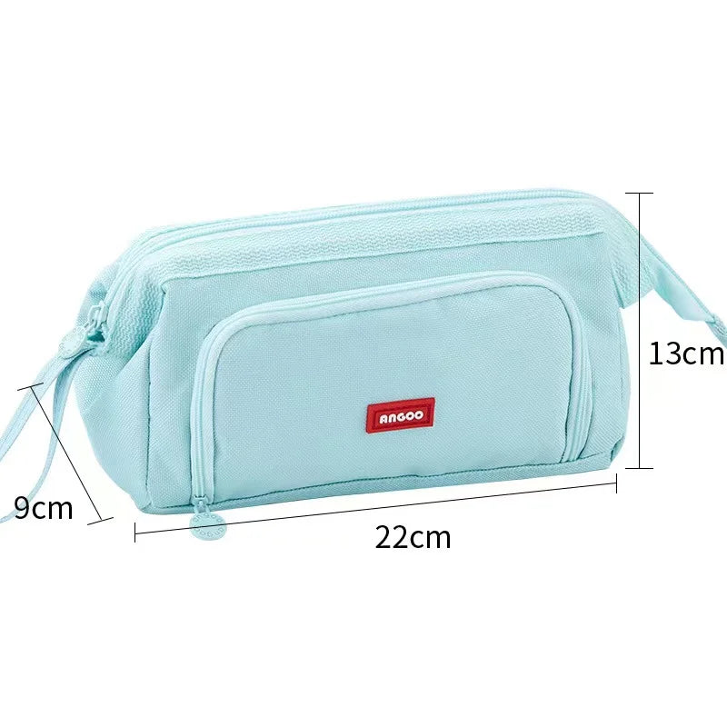 Large Capacity Pencil Case Cute Student Pencil Cases Big Pen Bag Case Storage Box Boy Girl Kid Office School Stationery Supplies