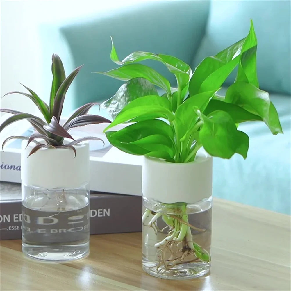 Mini Hydroponic Flower Pot Home Vase Decor Transparent Imitation Glass Soilless Plant Pots