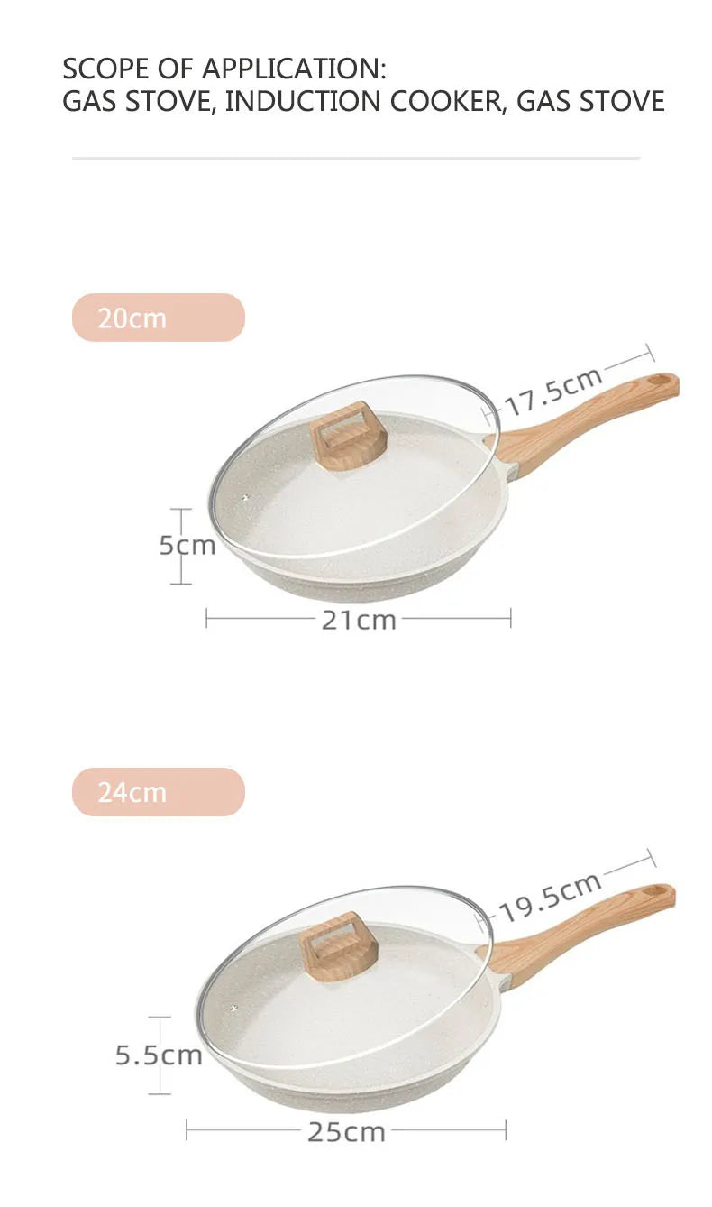 Durable Frying Pan Wok Pan Non-stick Ceramic Pot Induction Gas Stove Universal Cookware Steak Cooking Saucepan Nonstick Pan